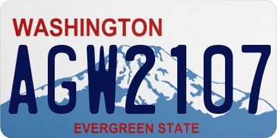 WA license plate AGW2107