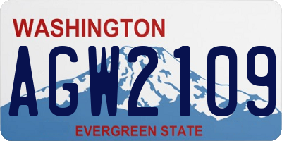 WA license plate AGW2109