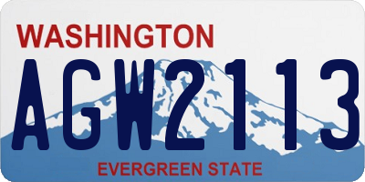 WA license plate AGW2113