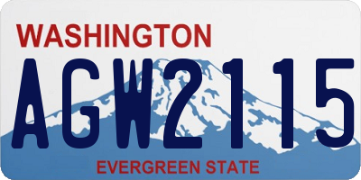 WA license plate AGW2115