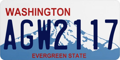 WA license plate AGW2117