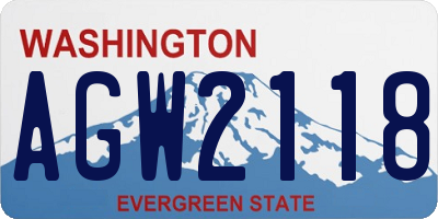 WA license plate AGW2118