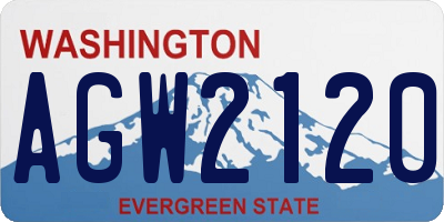 WA license plate AGW2120