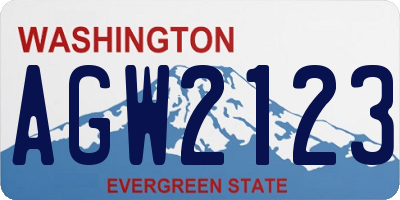WA license plate AGW2123