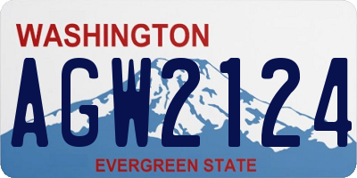 WA license plate AGW2124