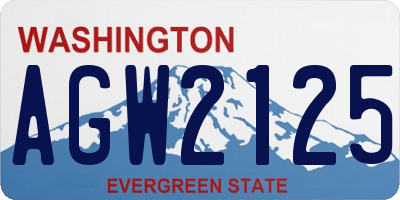WA license plate AGW2125