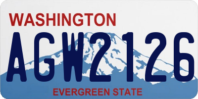 WA license plate AGW2126