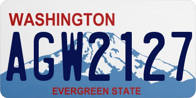 WA license plate AGW2127