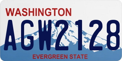WA license plate AGW2128