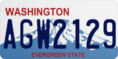 WA license plate AGW2129