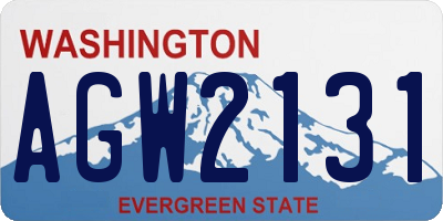 WA license plate AGW2131