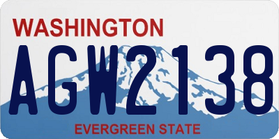 WA license plate AGW2138