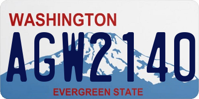 WA license plate AGW2140