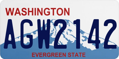 WA license plate AGW2142