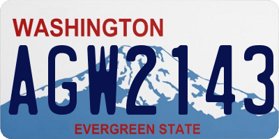 WA license plate AGW2143