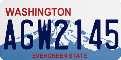WA license plate AGW2145