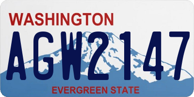 WA license plate AGW2147