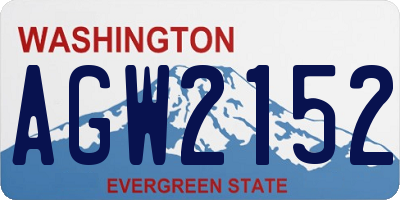 WA license plate AGW2152