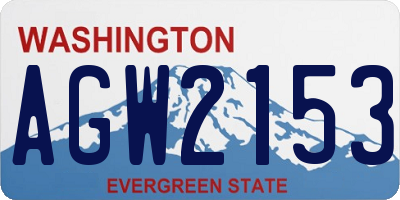 WA license plate AGW2153