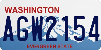 WA license plate AGW2154
