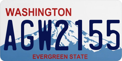 WA license plate AGW2155