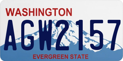 WA license plate AGW2157