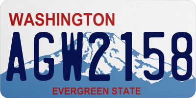 WA license plate AGW2158