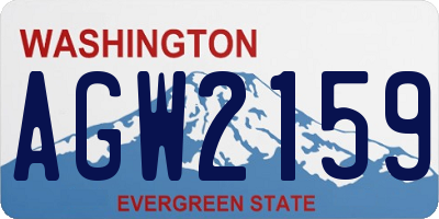 WA license plate AGW2159