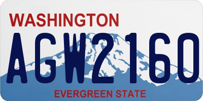 WA license plate AGW2160