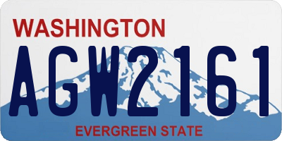 WA license plate AGW2161