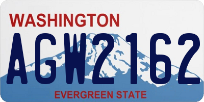 WA license plate AGW2162