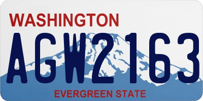 WA license plate AGW2163