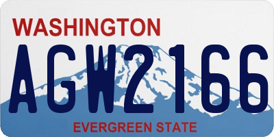 WA license plate AGW2166