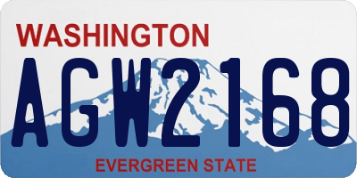 WA license plate AGW2168