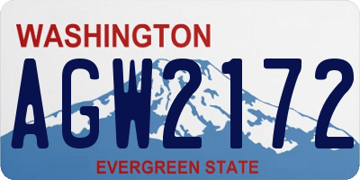 WA license plate AGW2172