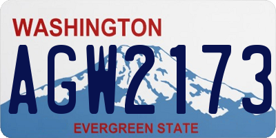 WA license plate AGW2173