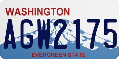WA license plate AGW2175