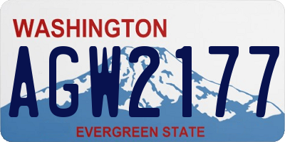 WA license plate AGW2177
