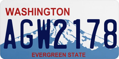 WA license plate AGW2178