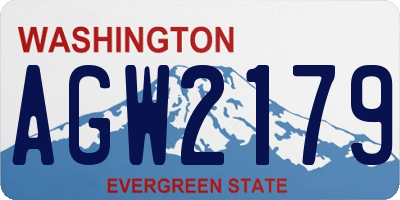 WA license plate AGW2179