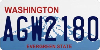 WA license plate AGW2180