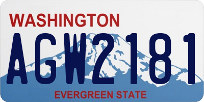 WA license plate AGW2181