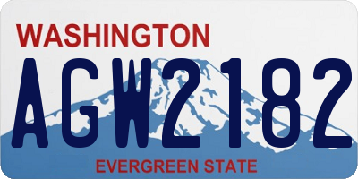 WA license plate AGW2182