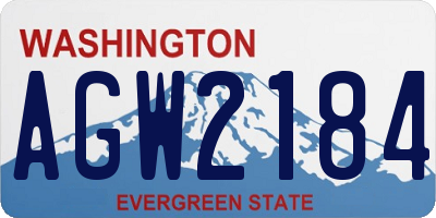 WA license plate AGW2184