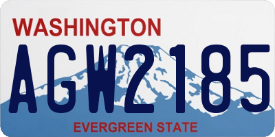 WA license plate AGW2185