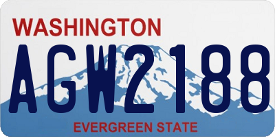 WA license plate AGW2188