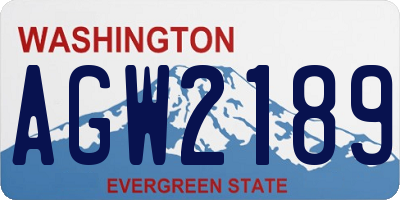 WA license plate AGW2189