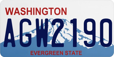 WA license plate AGW2190