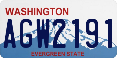 WA license plate AGW2191