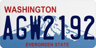 WA license plate AGW2192
